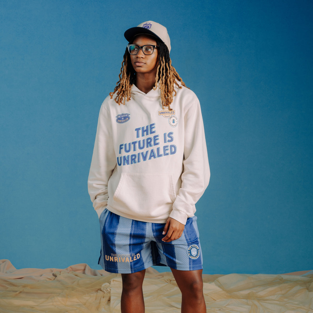 Future is Unrivaled - Women's Mesh Shorts - Blue Stripe