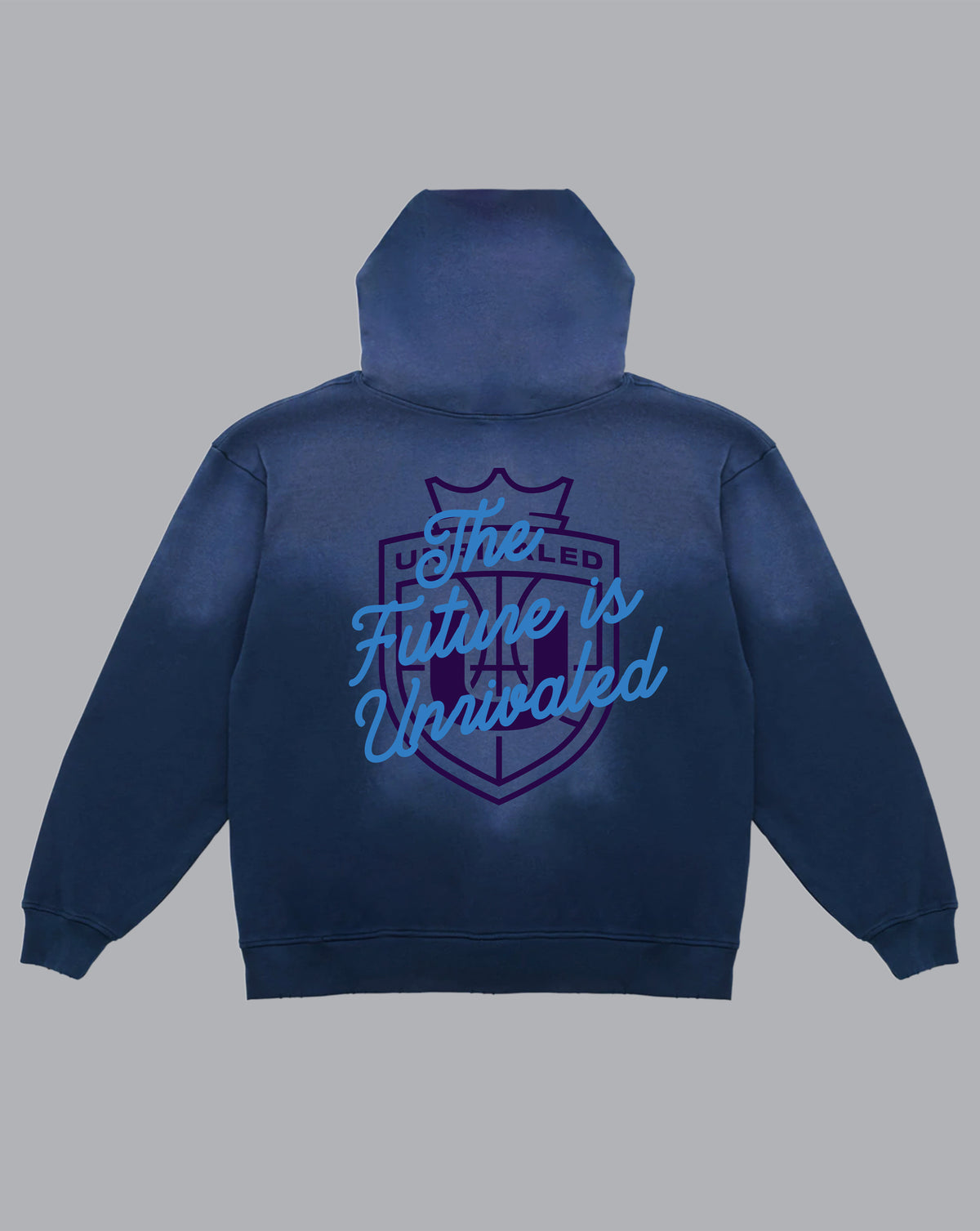 Distressed Hoodie - Washed Navy