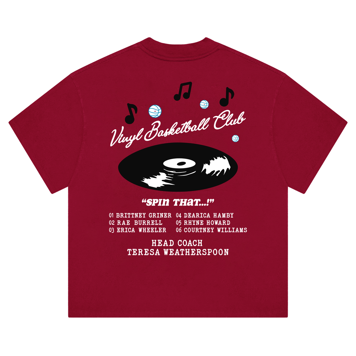Vinyl Basketball Club T-Shirt - Vinyl Red