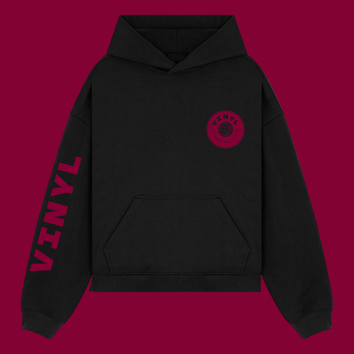 Vinyl Basketball Club Logo Hoodie - Black